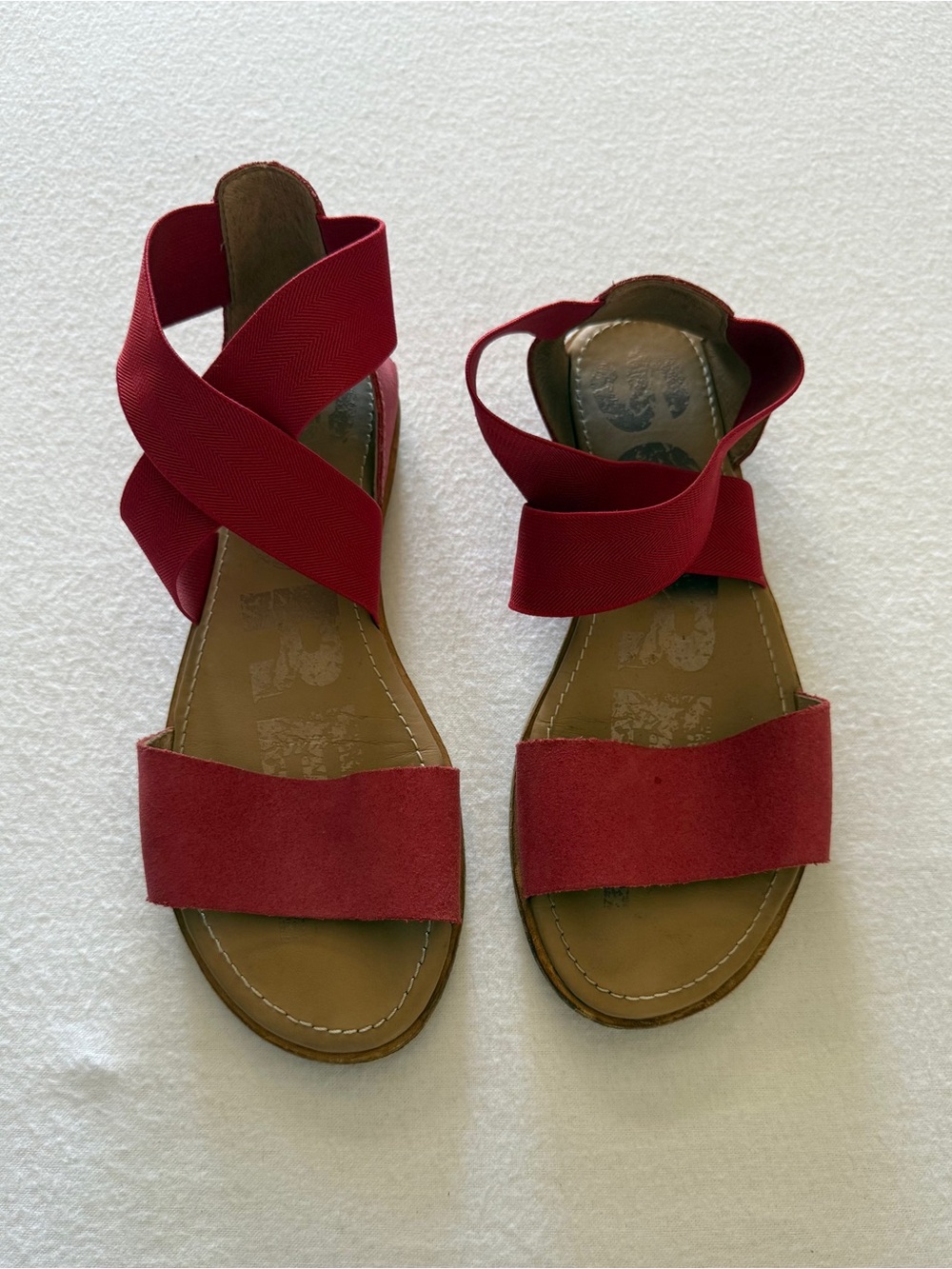 SOREL Sunwashed Red Ella Sandals Size 8